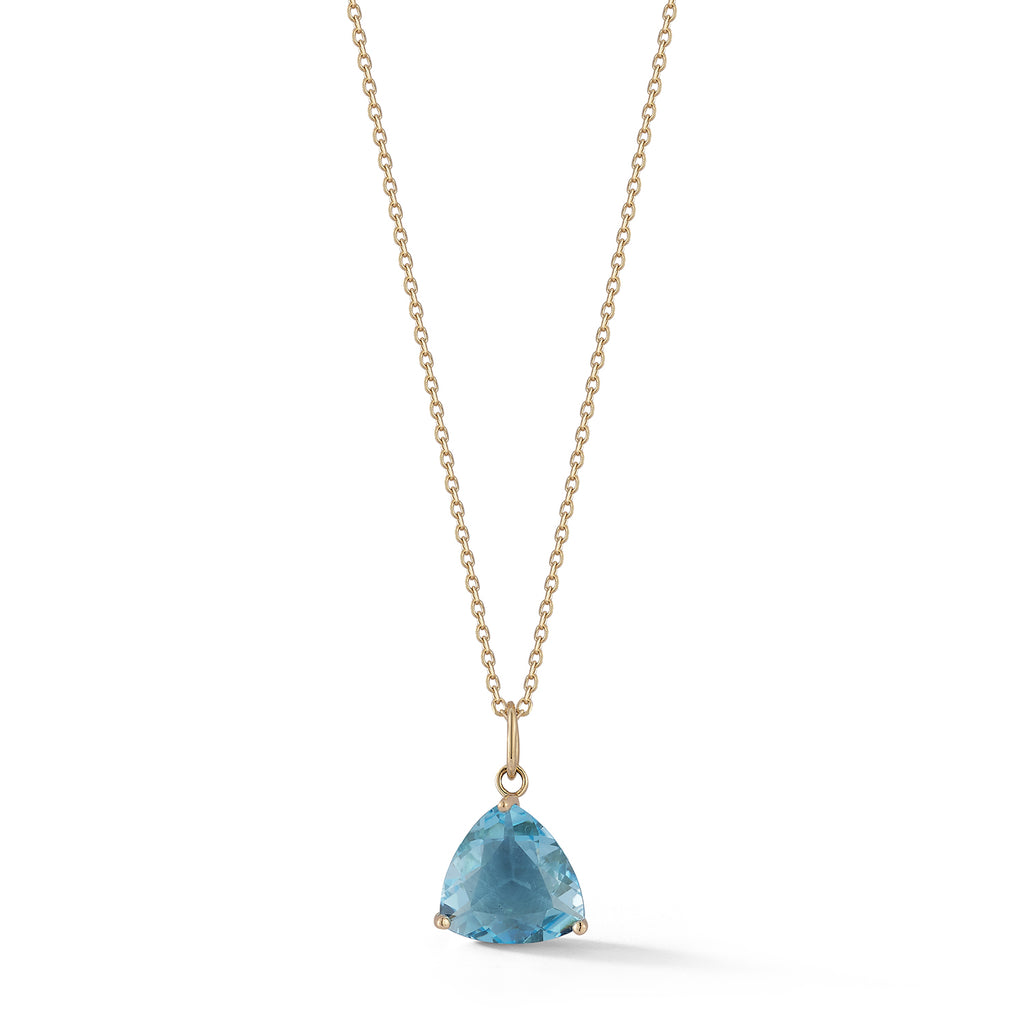 国内発| MATEO 14K Trillion Blue Topaz ネックレス 14kt Blue Topaz Trillion Necklace – MATEO