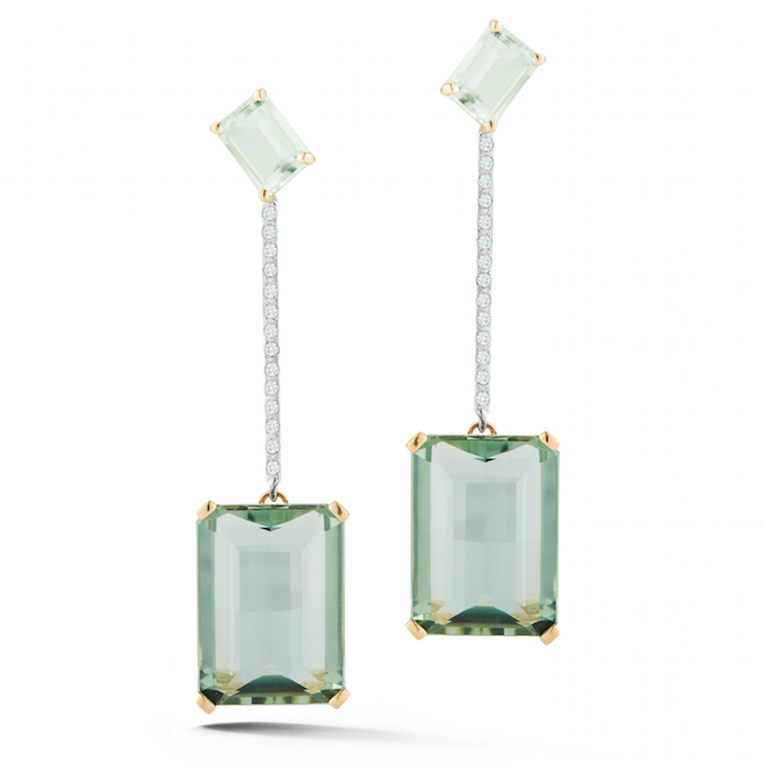 14kt Gold Mint Green Earring