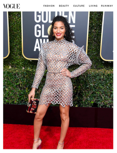 Indya Of FX Pose Wears Mateo To The Golden Globes