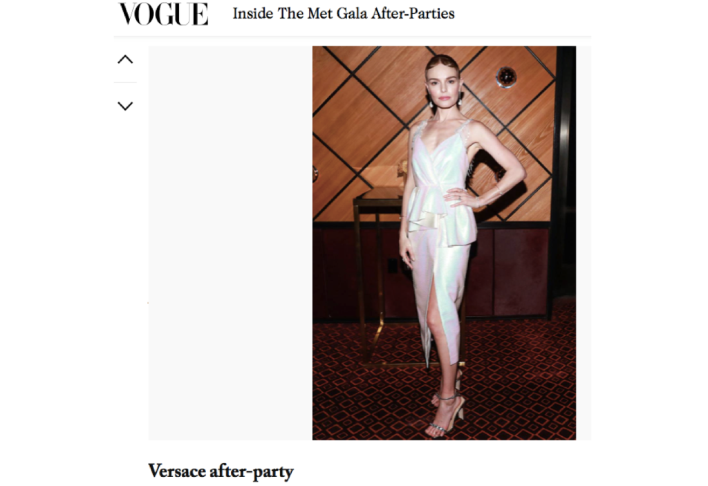 Kate Bosworth Wears Mateo At The Versace Met Gala Afterparty.