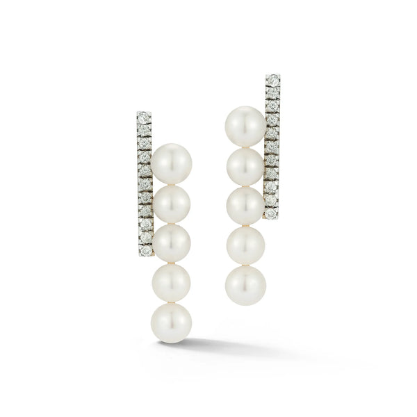 14kt Gold Diamond and Pearl Bypass EarringMATEO Jewelry New York