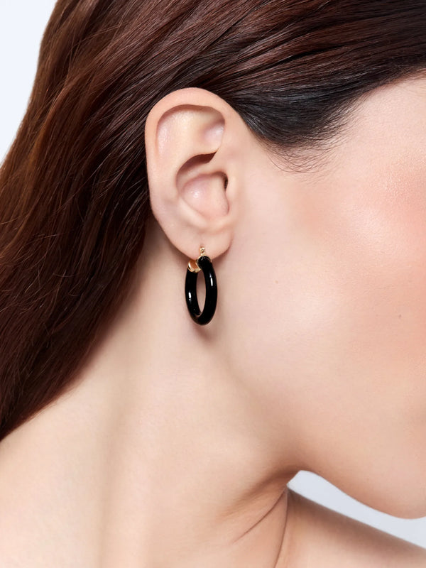 14kt Onyx HoopsMATEO Jewelry New York