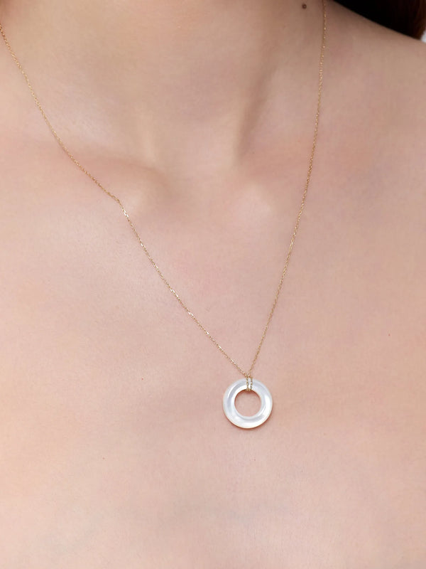 14kt Mother of Pearl Donut NecklaceMATEO Jewelry New York