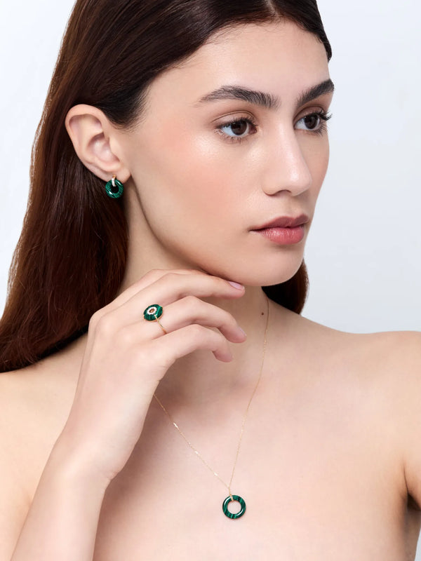 14kt Malachite Donut NecklaceMATEO Jewelry New York
