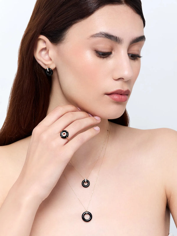 14kt Onyx and Diamond Donut RingMATEO Jewelry New York