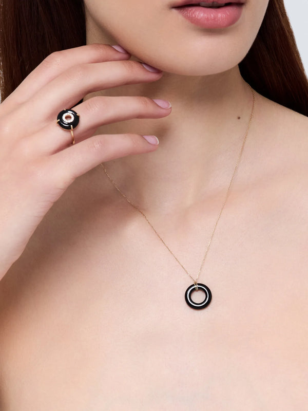 14kt Onyx Donut NecklaceMATEO Jewelry New York
