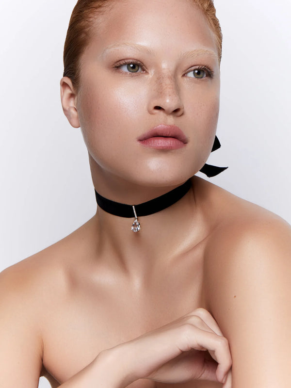 14kt White Topaz and Diamond Velvet ChokerMATEO Jewelry New York
