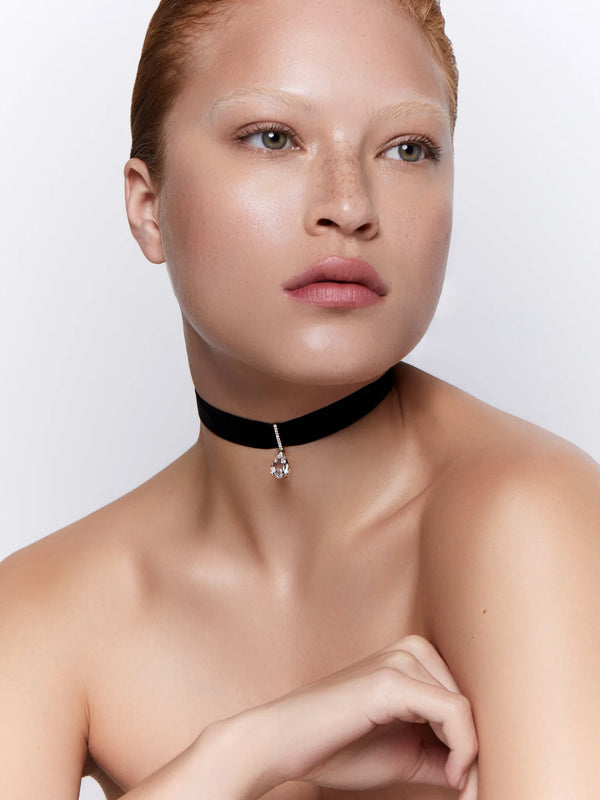 14kt White Topaz and Diamond Velvet ChokerMATEO Jewelry New York