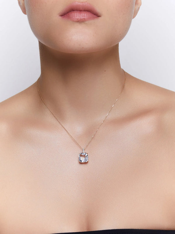 14kt Asscher Cut White Topaz NecklaceMATEO Jewelry New York