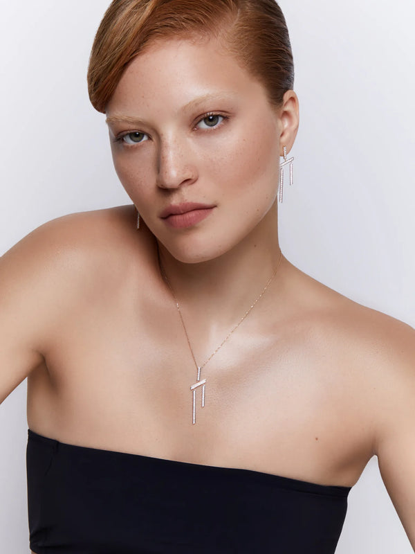 14kt Slanted Twin Bar NecklaceMATEO Jewelry New York