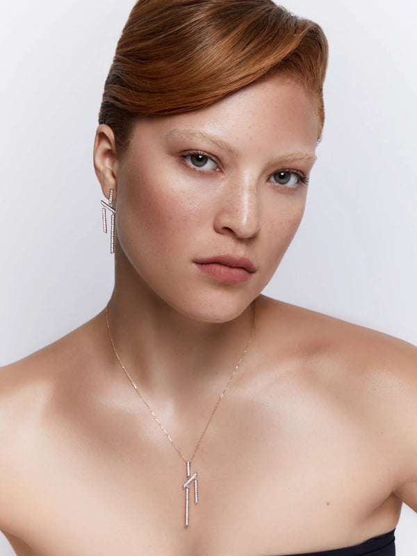 14kt Slanted Twin Bar NecklaceMATEO Jewelry New York