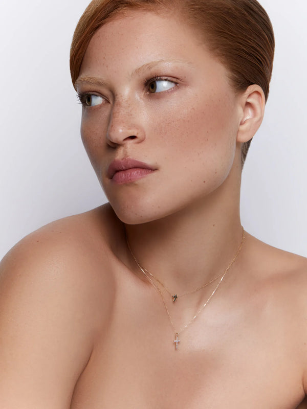 14kt Mini Suspended Cross NecklaceMATEO Jewelry New York