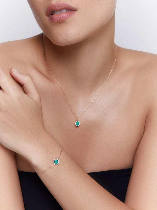 14kt Malachite and Diamond NecklaceMATEO Jewelry New York
