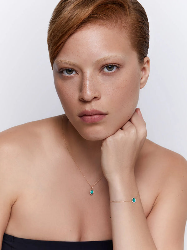 14kt Malachite and Diamond BraceletMATEO Jewelry New York
