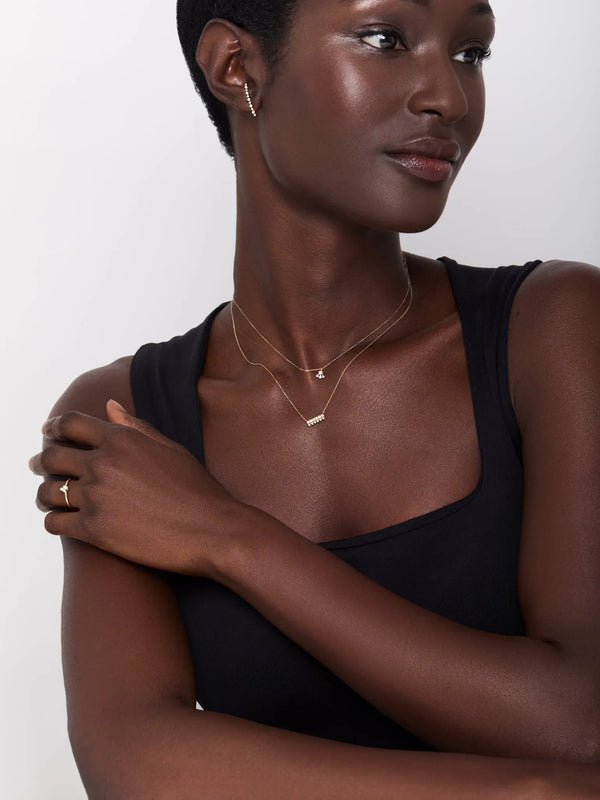 The Little Things Pearl and Diamond Horizontal Bar NecklaceMATEO Jewelry New York
