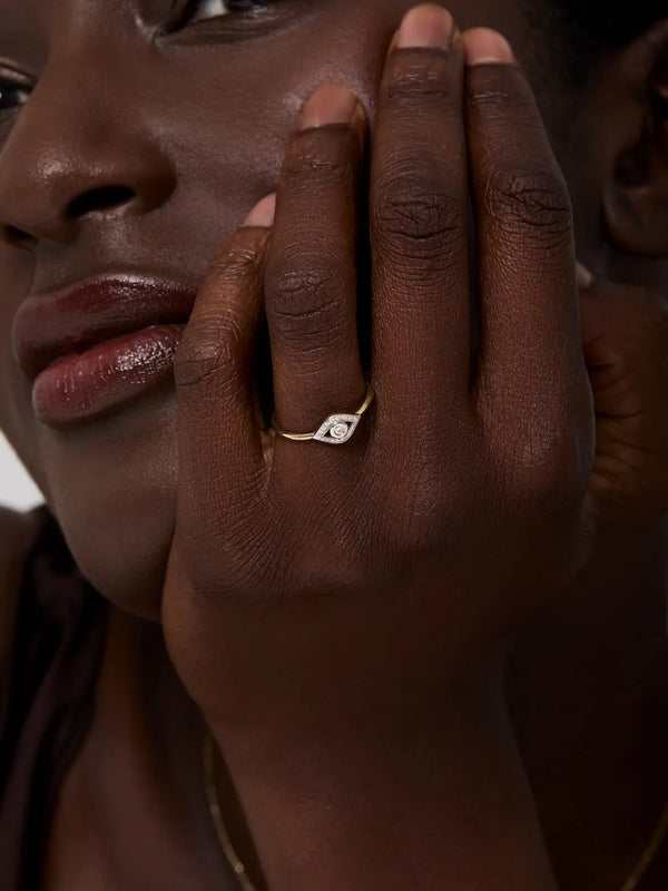 14kt Diamond Evil Eye RingMATEO Jewelry New York