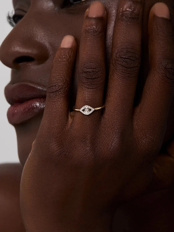 14kt Diamond Evil Eye RingMATEO Jewelry New York