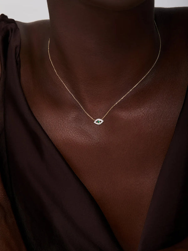 14kt Emerald Evil Eye NecklaceMATEO Jewelry New York