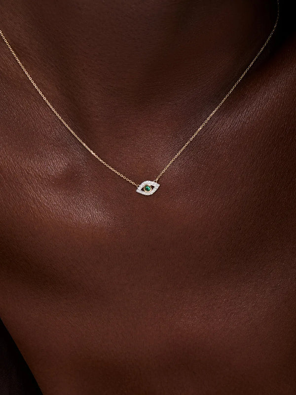 14kt Emerald Evil Eye NecklaceMATEO Jewelry New York
