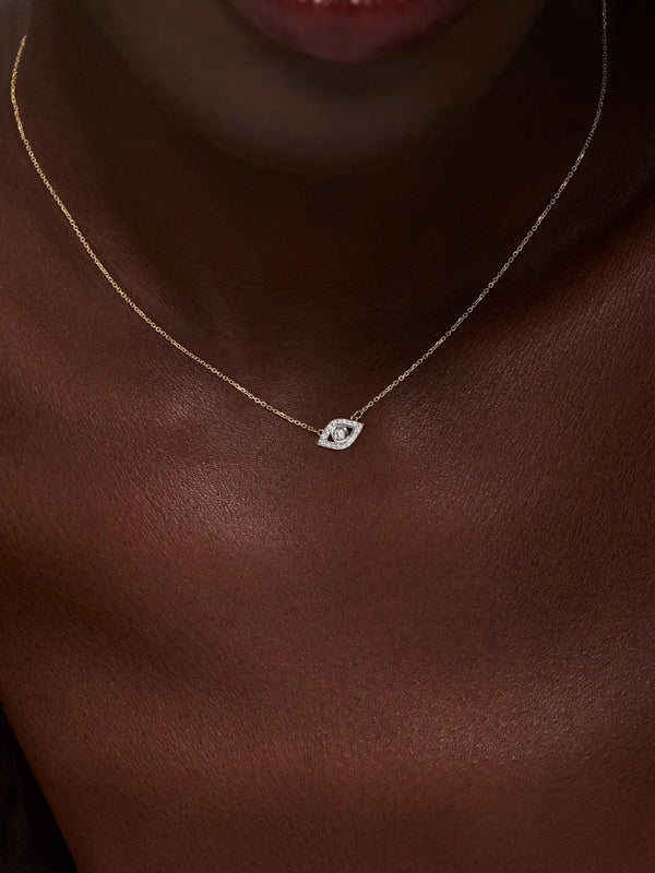 14kt Diamond Evil Eye NecklaceMATEO Jewelry New York