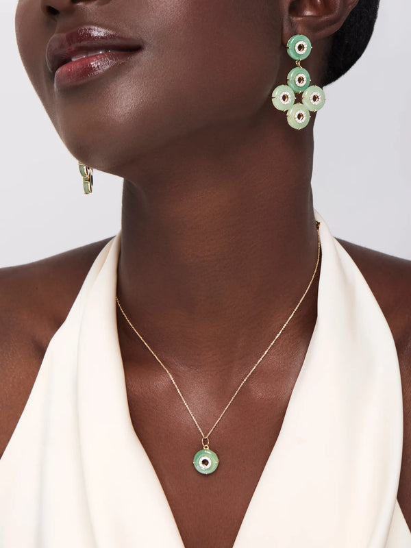 14kt Jade Donut Diamond Inner Circle NecklaceMATEO Jewelry New York