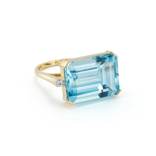 East West Blue Topaz RingMATEO Jewelry New York
