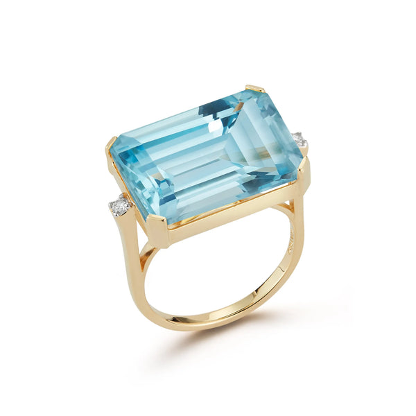 East West Blue Topaz RingMATEO Jewelry New York
