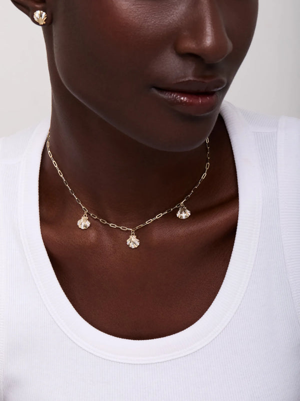 14kt 3 Petite Venus Shell NecklaceMATEO Jewelry New York