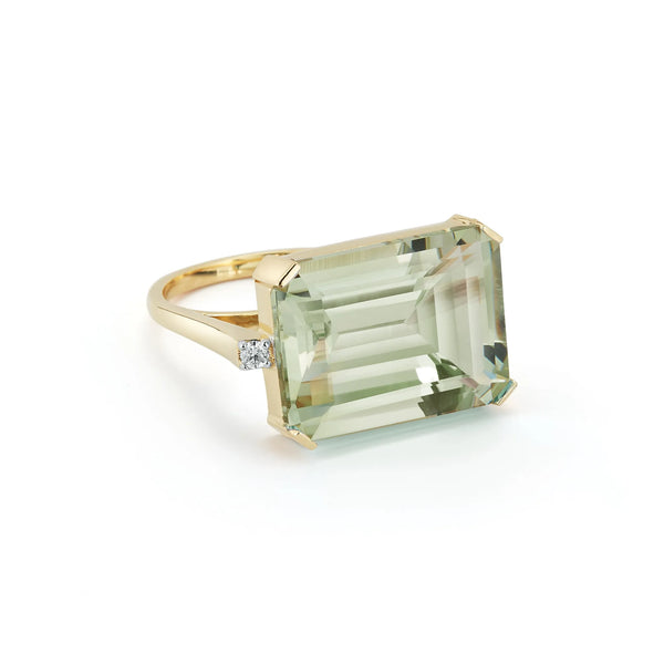 East West Green Amethyst RingMATEO Jewelry New York
