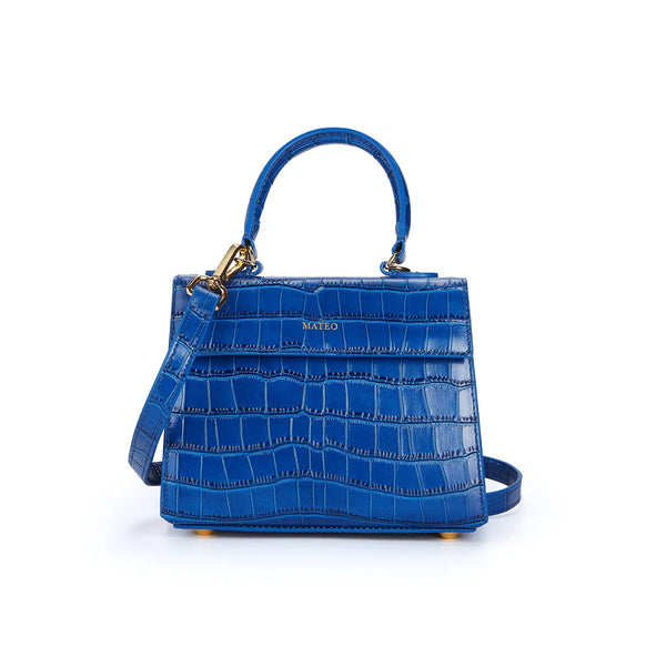 Sapphire Blue Croc Elizabeth BagMATEO Jewelry New York