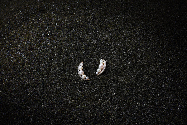 14kt Gold Pearl Crescent Moon EarringMATEO Jewelry New York