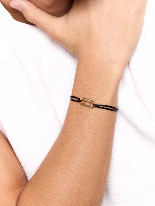 14kt Razor Blade on Black Nylon BraceletMATEO Jewelry New York