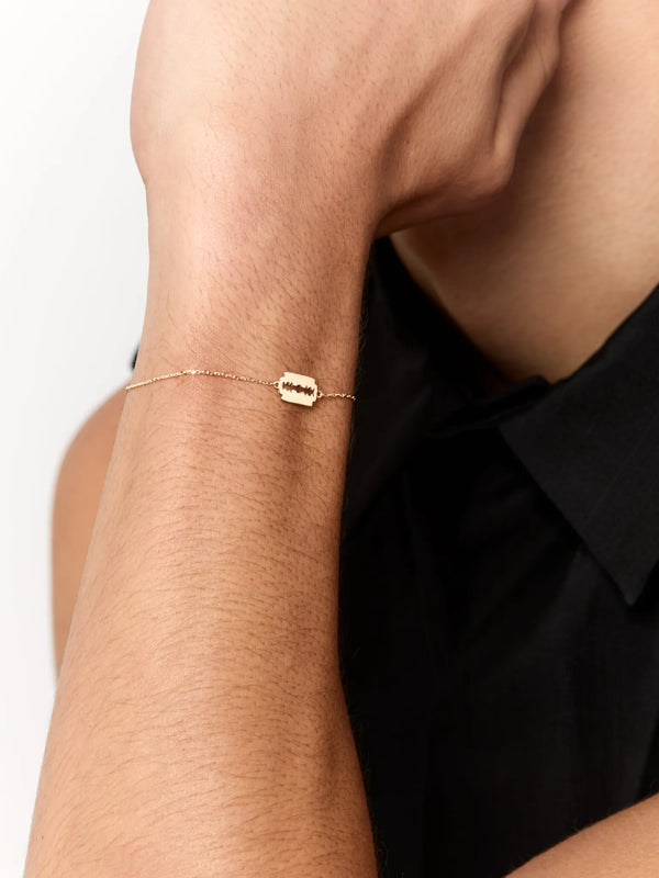 14kt Mini Razor Blade BraceletMATEO Jewelry New York