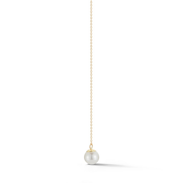 Colar Lariat Circ du Pearl em ouro 14k com Pérola e Diamantes