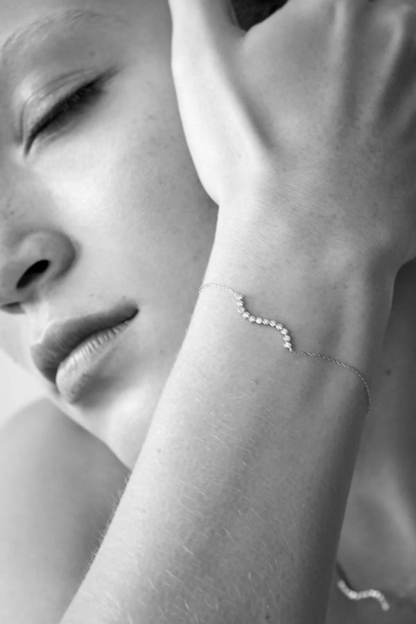 14kt Diamond Bezel Wave BraceletMATEO Jewelry New York