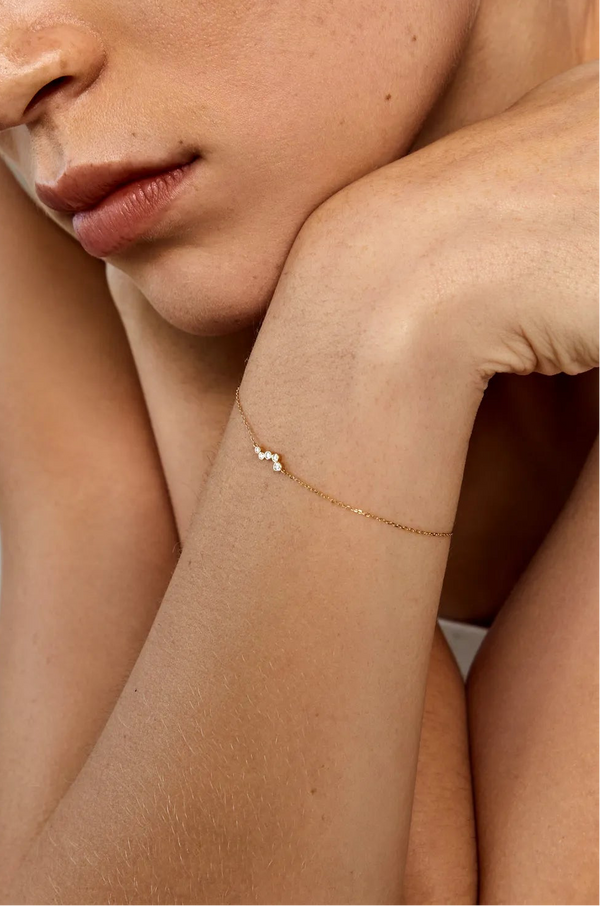 Mini Diamond Bezel Wave Bracelet