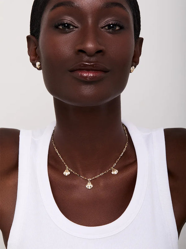 14kt 3 Petite Venus Shell NecklaceMATEO Jewelry New York