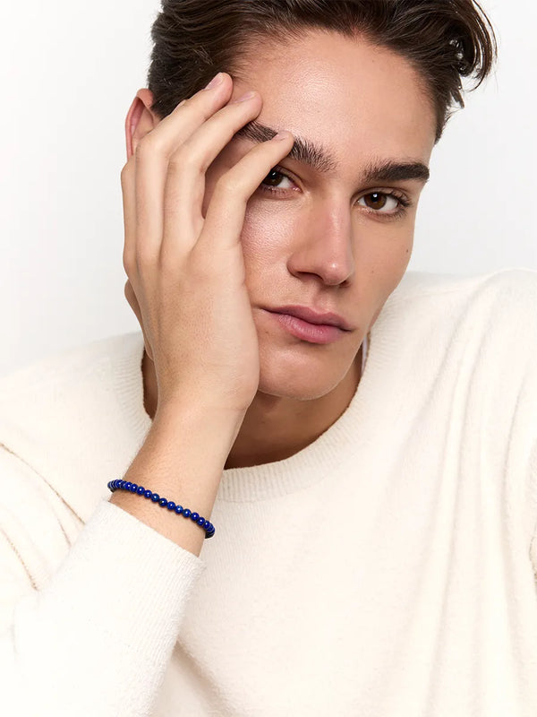 14kt 4mm Lapis Beaded BraceletMATEO Jewelry New York