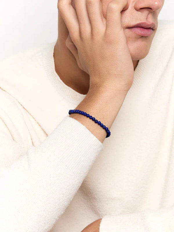 14kt 4mm Lapis Beaded BraceletMATEO Jewelry New York