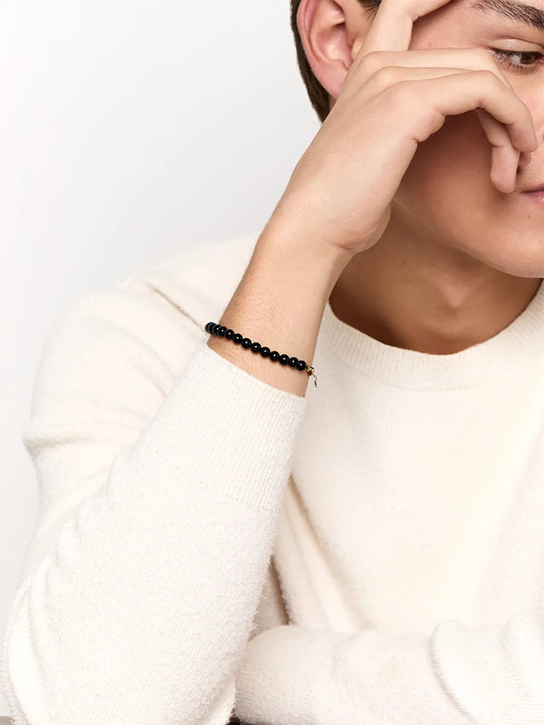 14kt 4mm Onyx Beaded BraceletMATEO Jewelry New York