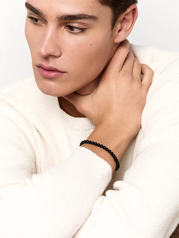14kt 4mm Onyx Beaded BraceletMATEO Jewelry New York
