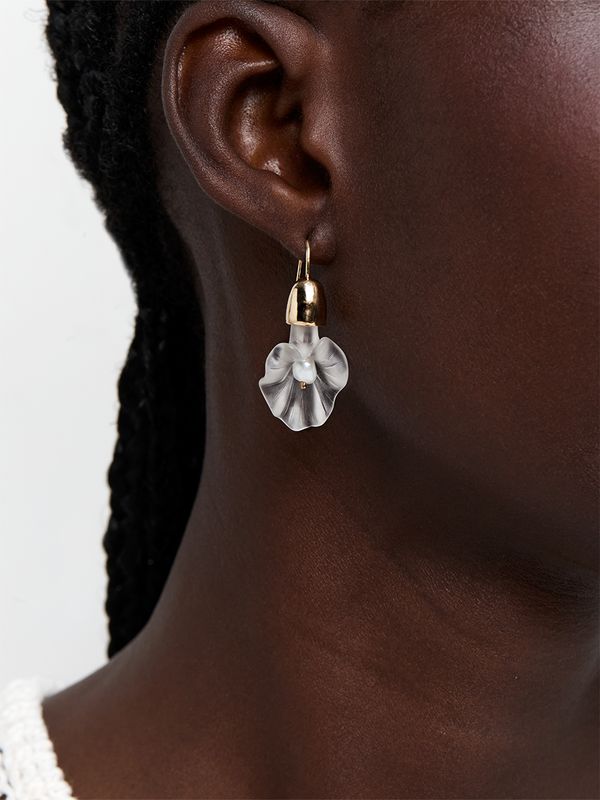 14kt Calla Lily Baroque Pearl Drop Earrings