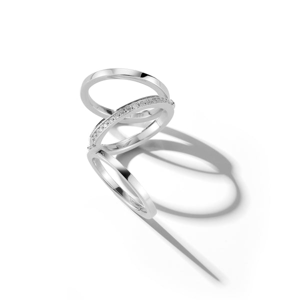 Center Diamond Row Accordion Ring