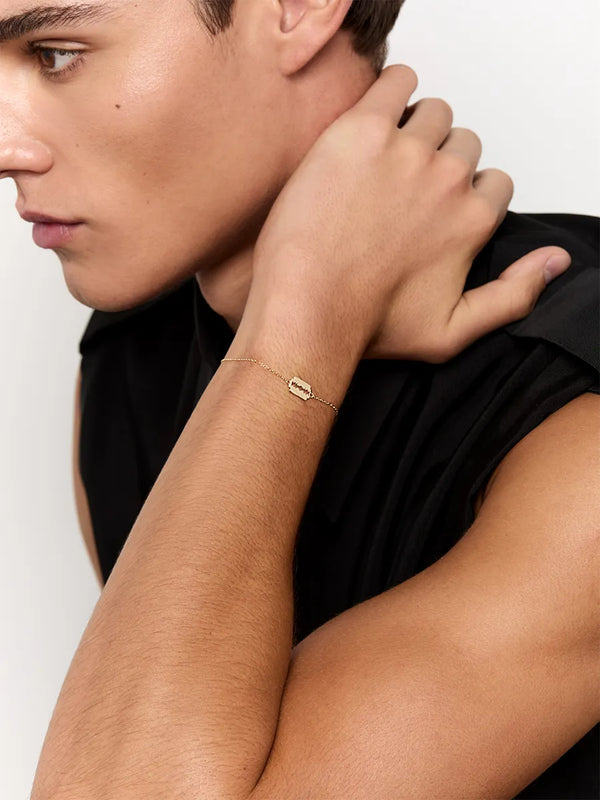 14kt Mini Razor Blade BraceletMATEO Jewelry New York