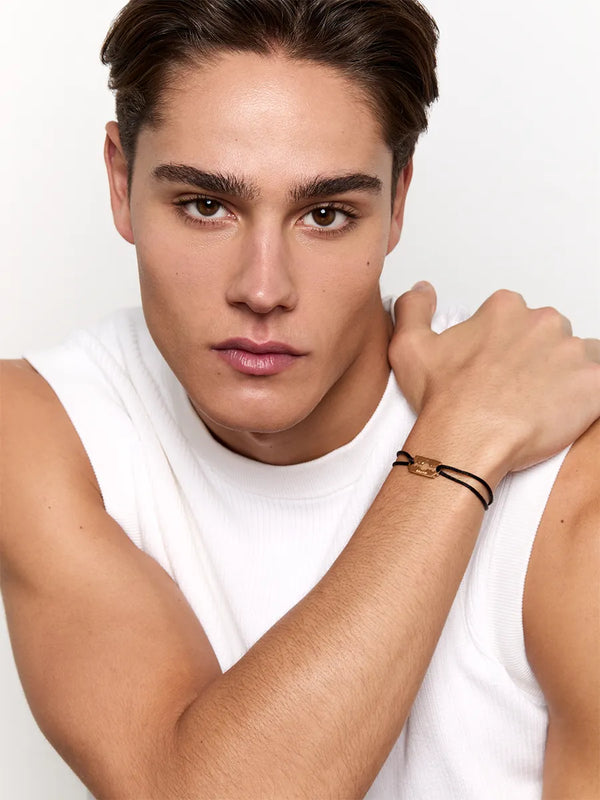 14kt Razor Blade on Black Nylon BraceletMATEO Jewelry New York