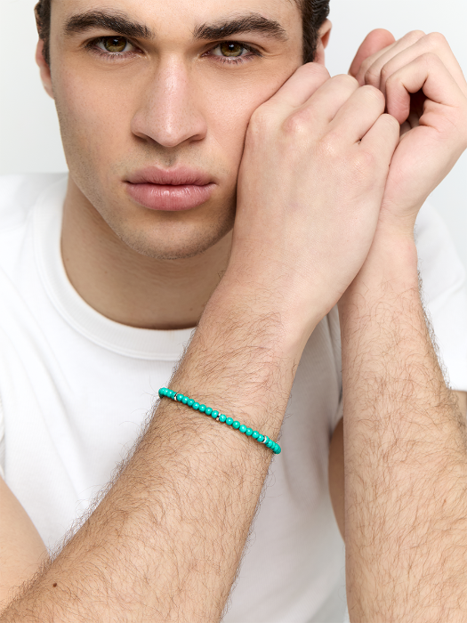 Hex Nut Turquoise Bead Bracelet
