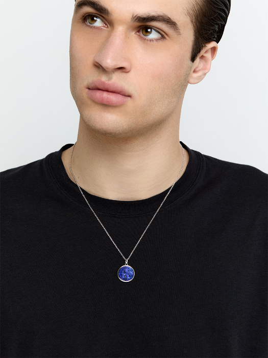 Lion Carved Lapis Necklace