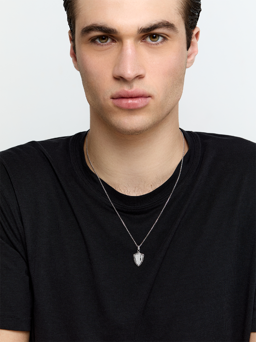 Black Diamond Shield Necklace