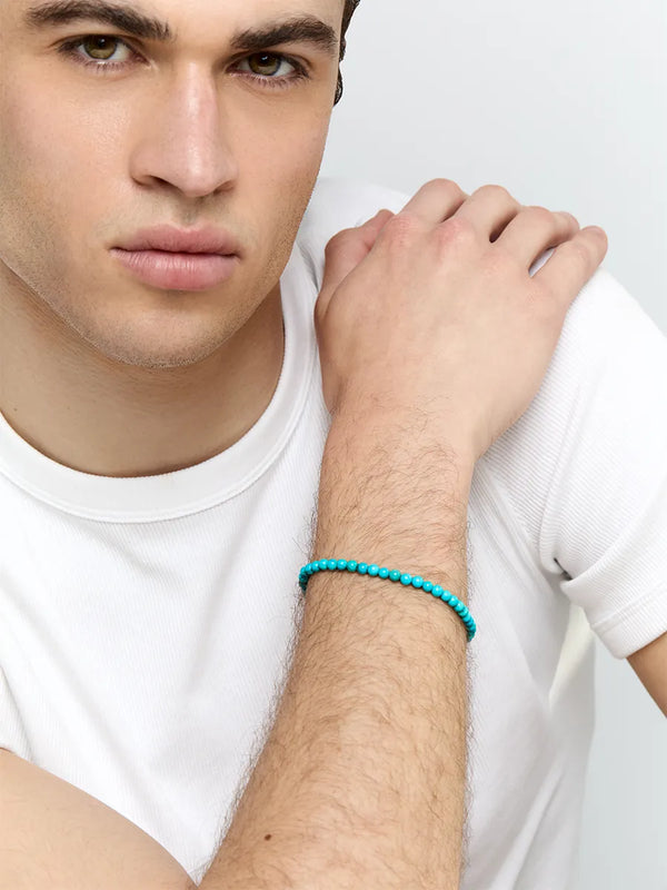 4mm Round Turquoise Beaded BraceletMATEO Jewelry New York