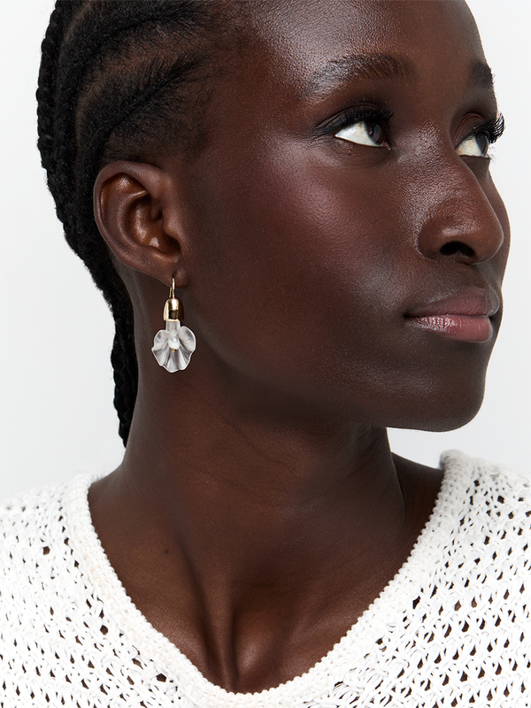 Calla Lily Pearl Drop Earrings